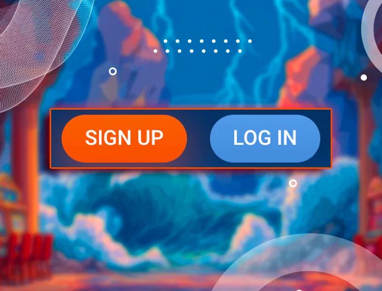 Account creation and login button